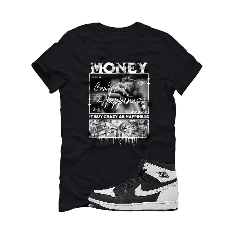 Air Jordan 1 High OG “Reverse Panda” | illcurrency Black T-Shirt (money can't buy happiness)