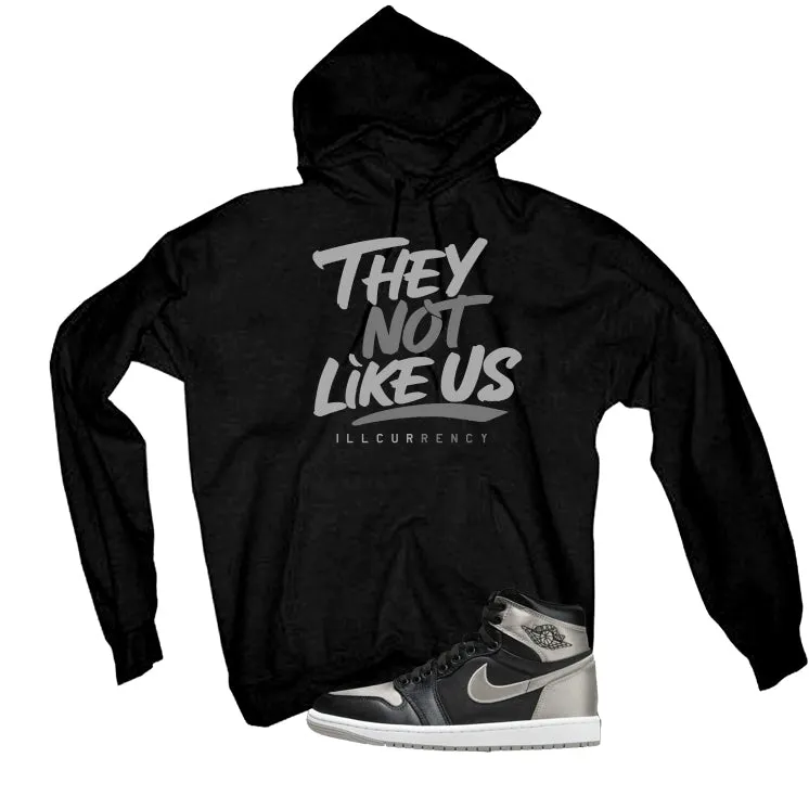 Air Jordan 1 High OG WMNS Satin Shadow Black T-Shirt (They not like us)| illcurrency