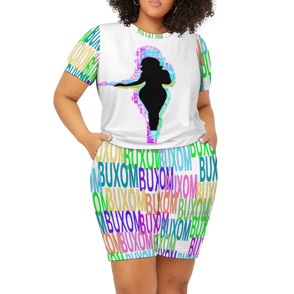 Buxom Voluptuous ( ) Plus Size Short Sleeved Shorts Set