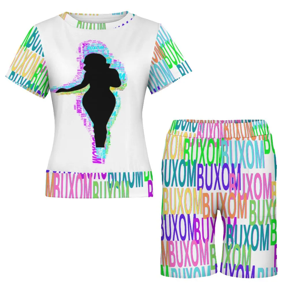 Buxom Voluptuous ( ) Plus Size Short Sleeved Shorts Set