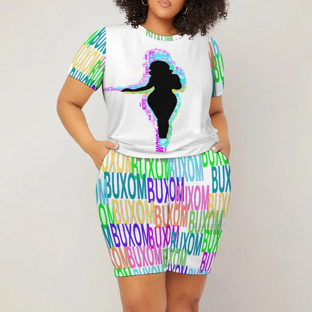 Buxom Voluptuous ( ) Plus Size Short Sleeved Shorts Set