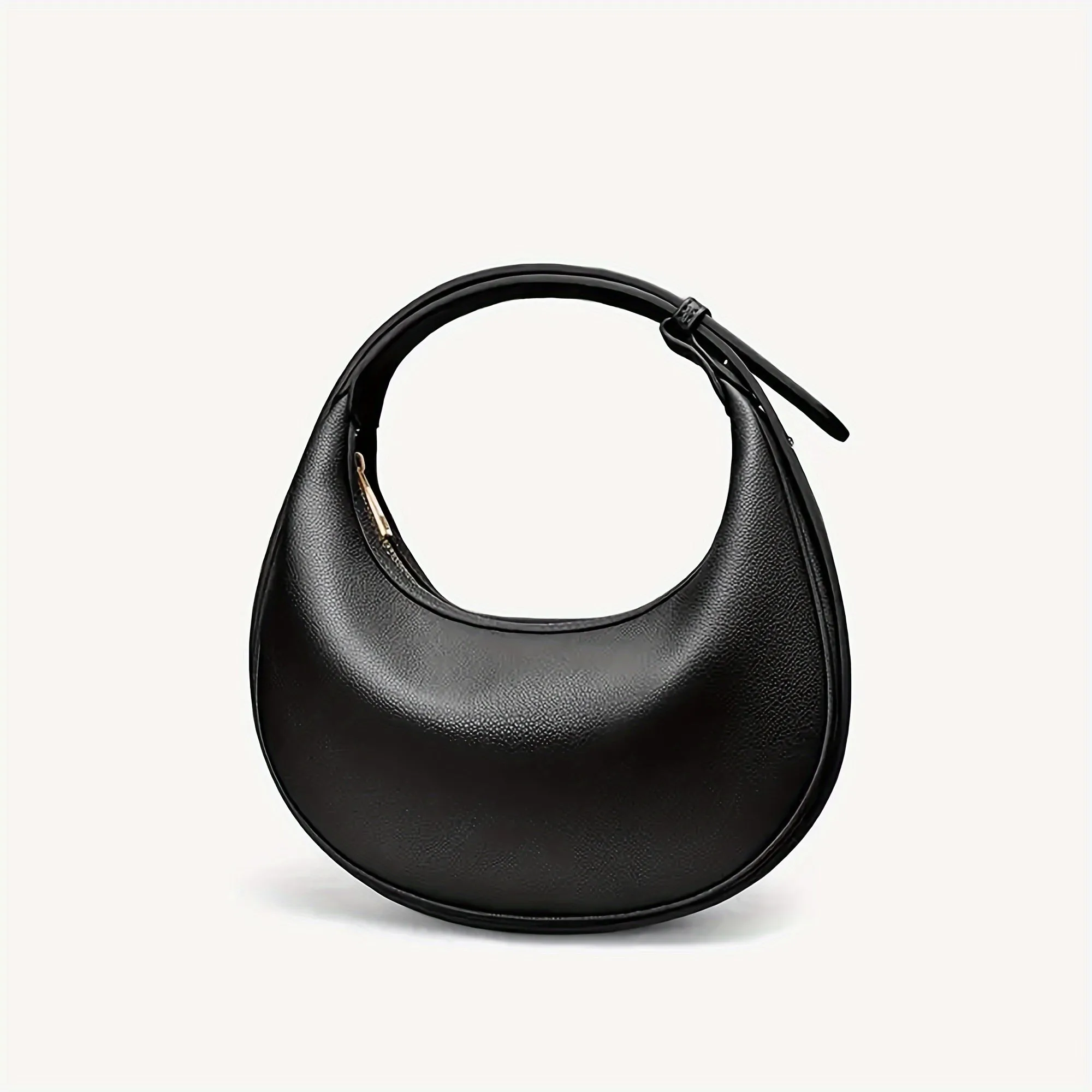 Chic Vegan Leather Crescent Bag for Women - Fashion-Forward Hobo Style with Adjustable Strap - Small & Durable