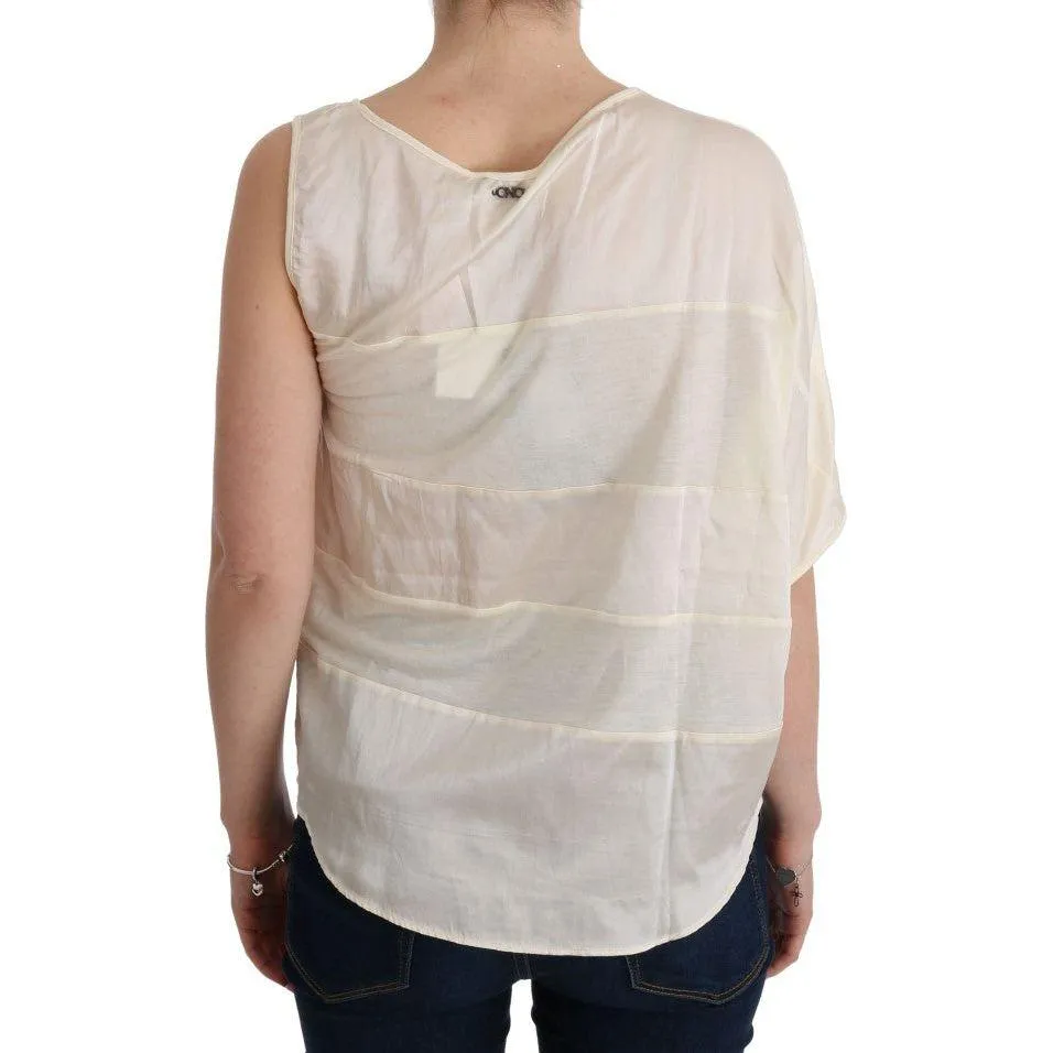 Costume National Beige Sleeveless Modal Top - Elevated Basics