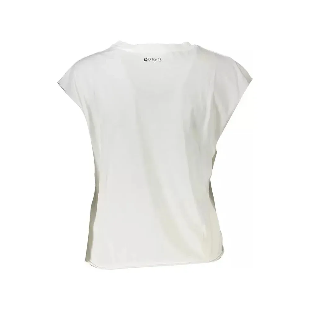 Desigual White Cotton Women T-Shirt