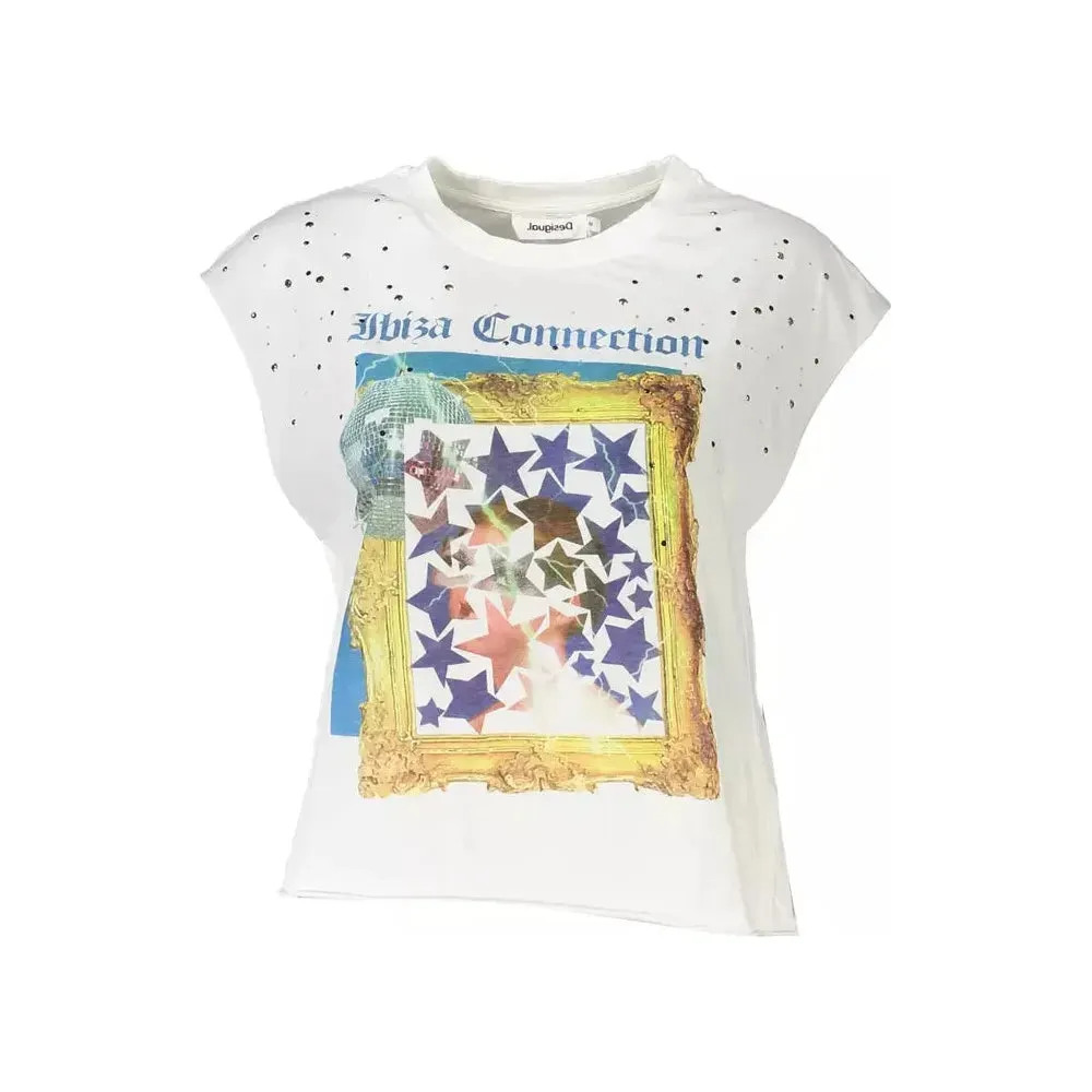 Desigual White Cotton Women T-Shirt