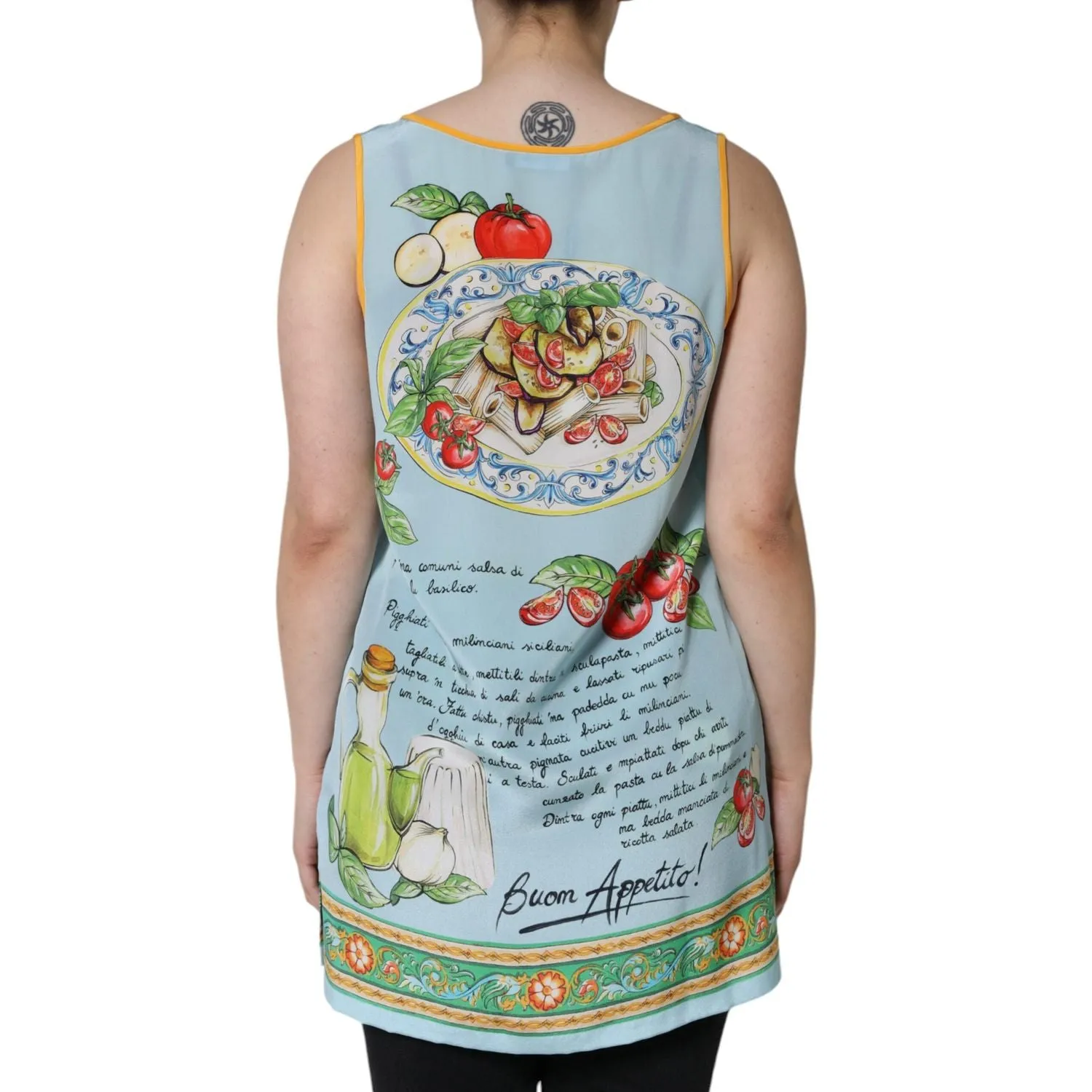 Dolce & Gabbana Multicolor Pasta Alla Norma Print Tank Top