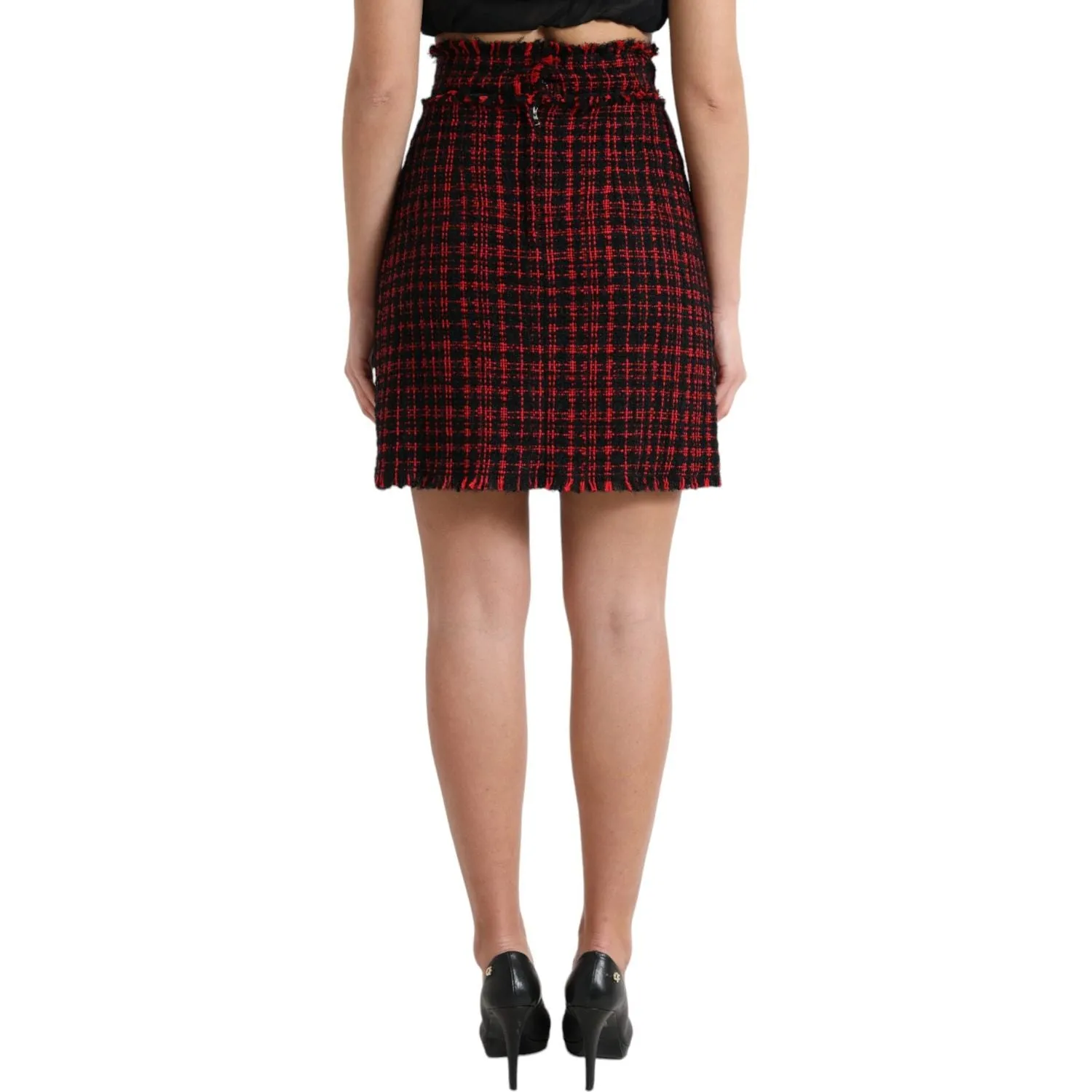 Dolce & Gabbana Tantalizing Tartan High-Waist Mini Skirt