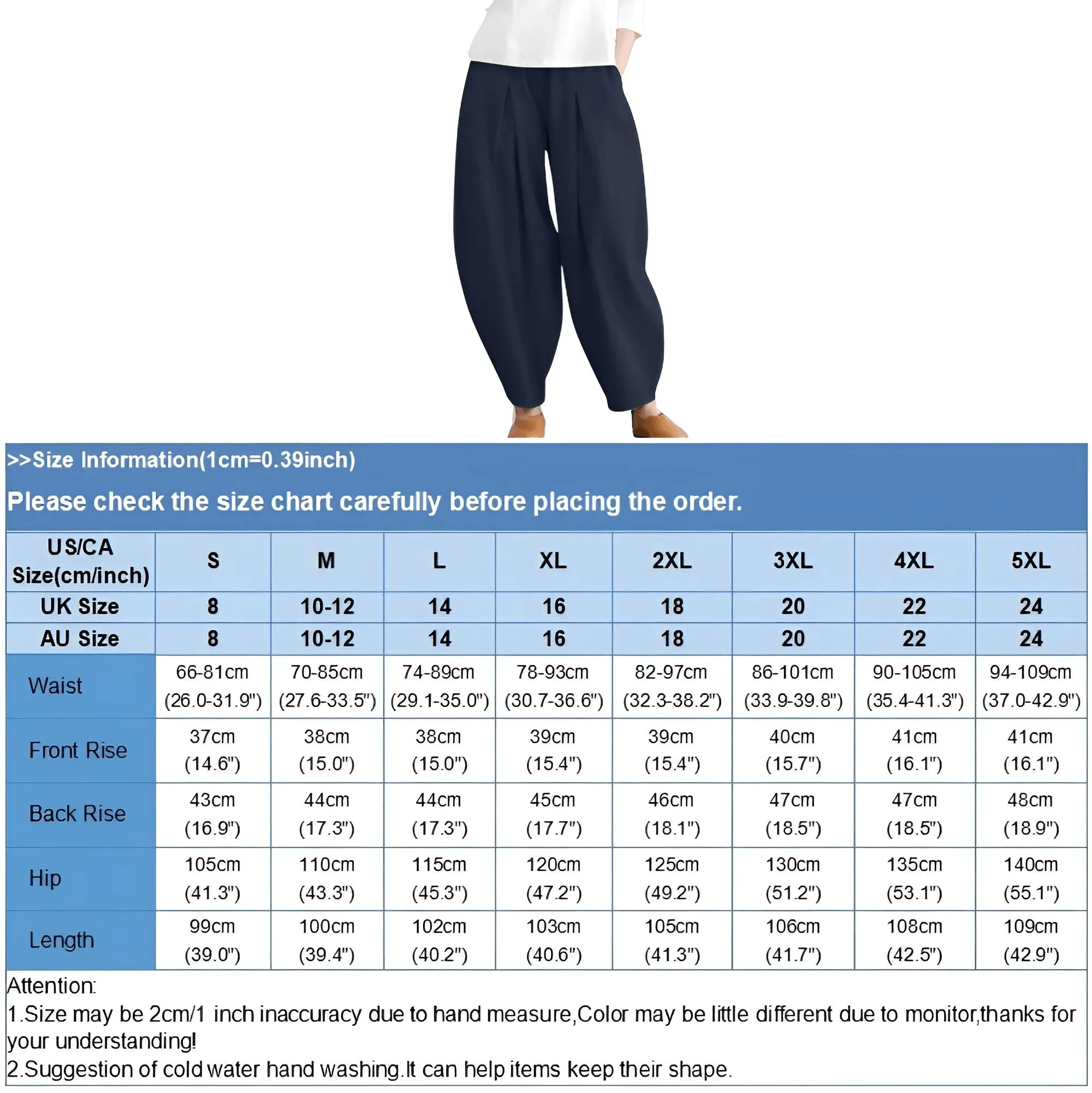 Elastic Waist Trousers Women's Casual Baggy Pants Elegant Loose Wide Leg Pants Vintage Cotton