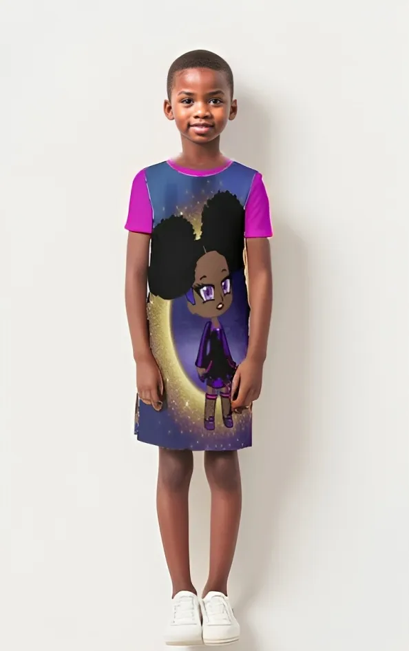 Fro-Puff Girl's Short Sleeve Dress