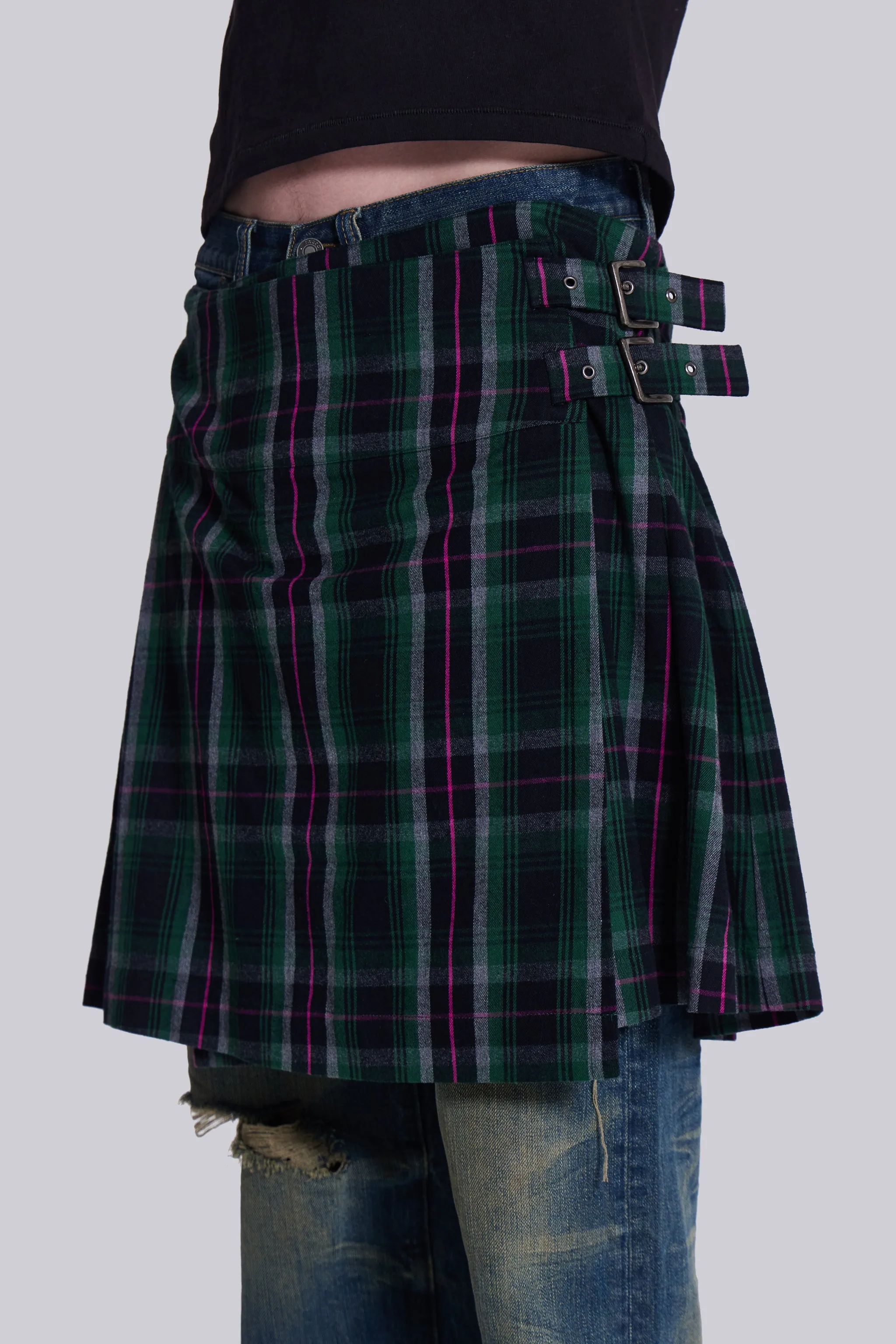 Green Check Mini Fraser Kilt