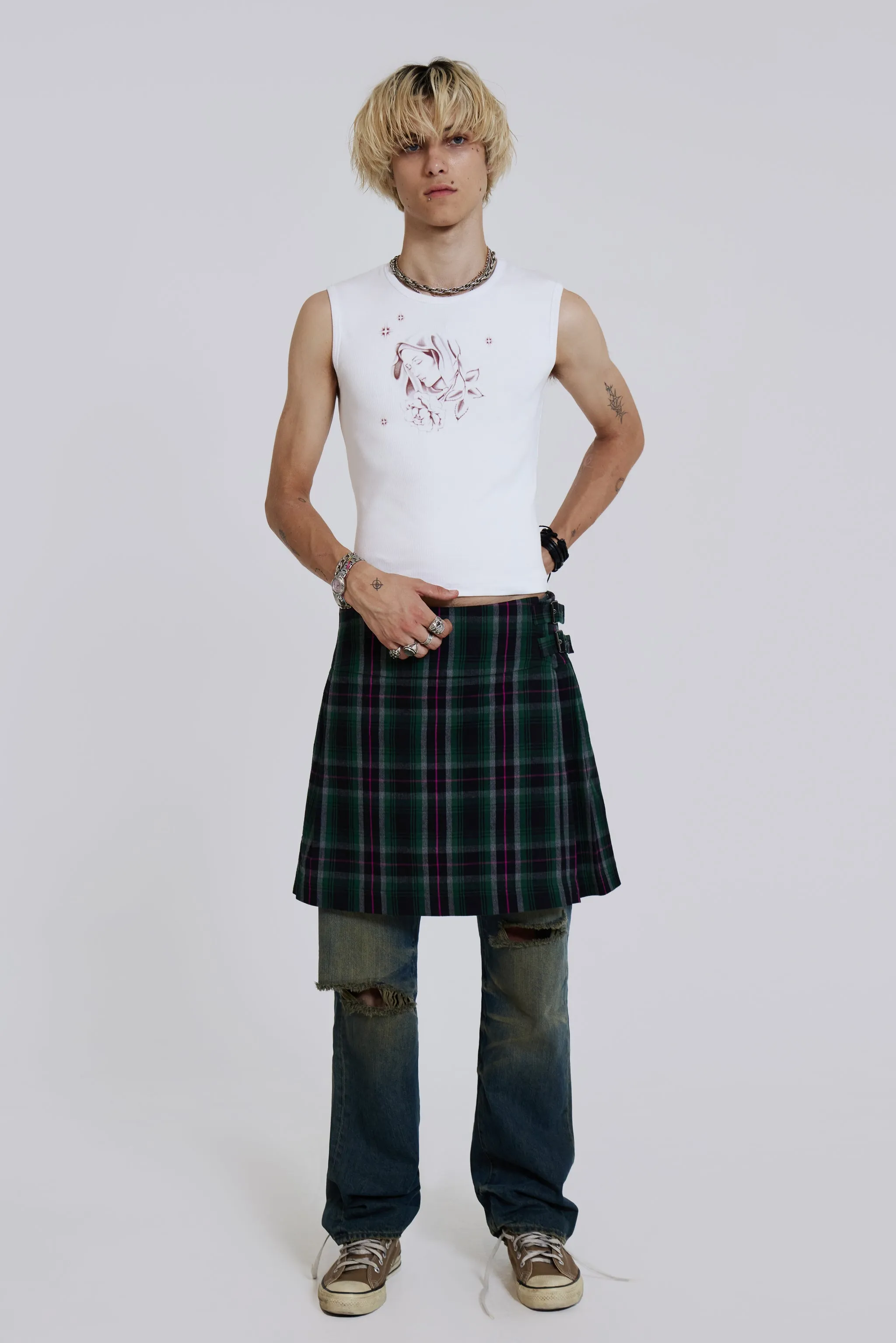 Green Check Mini Fraser Kilt