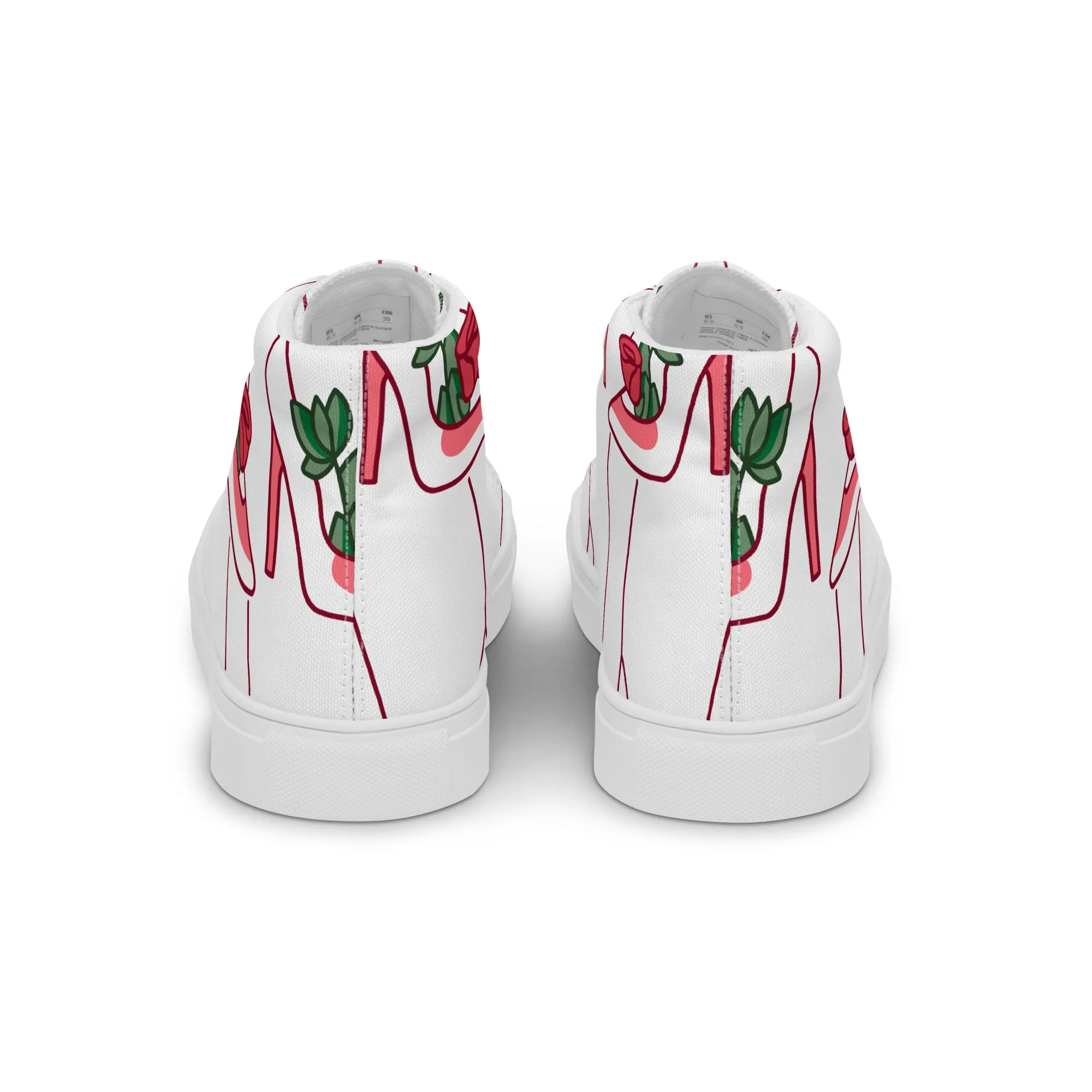 High Top Sneaker Woman with Abstract Rose Shoe Pattern - Charlotte