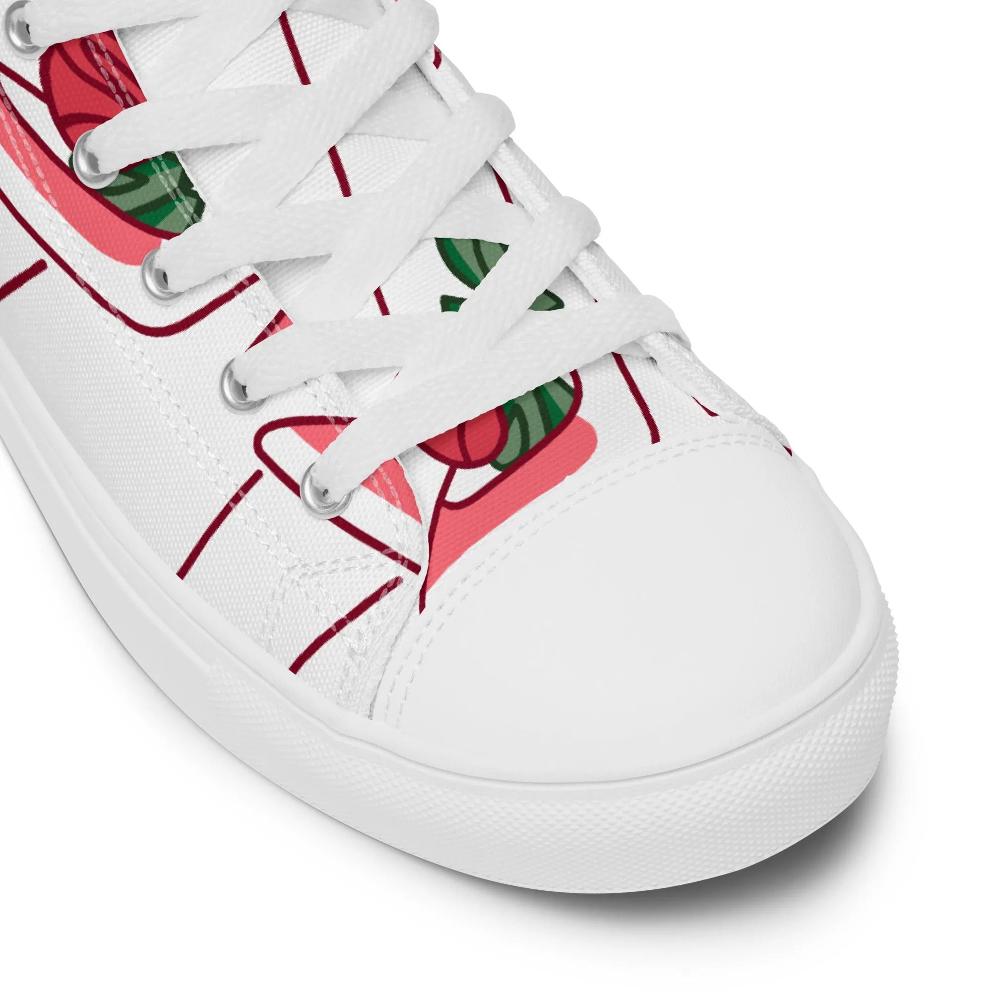 High Top Sneaker Woman with Abstract Rose Shoe Pattern - Charlotte