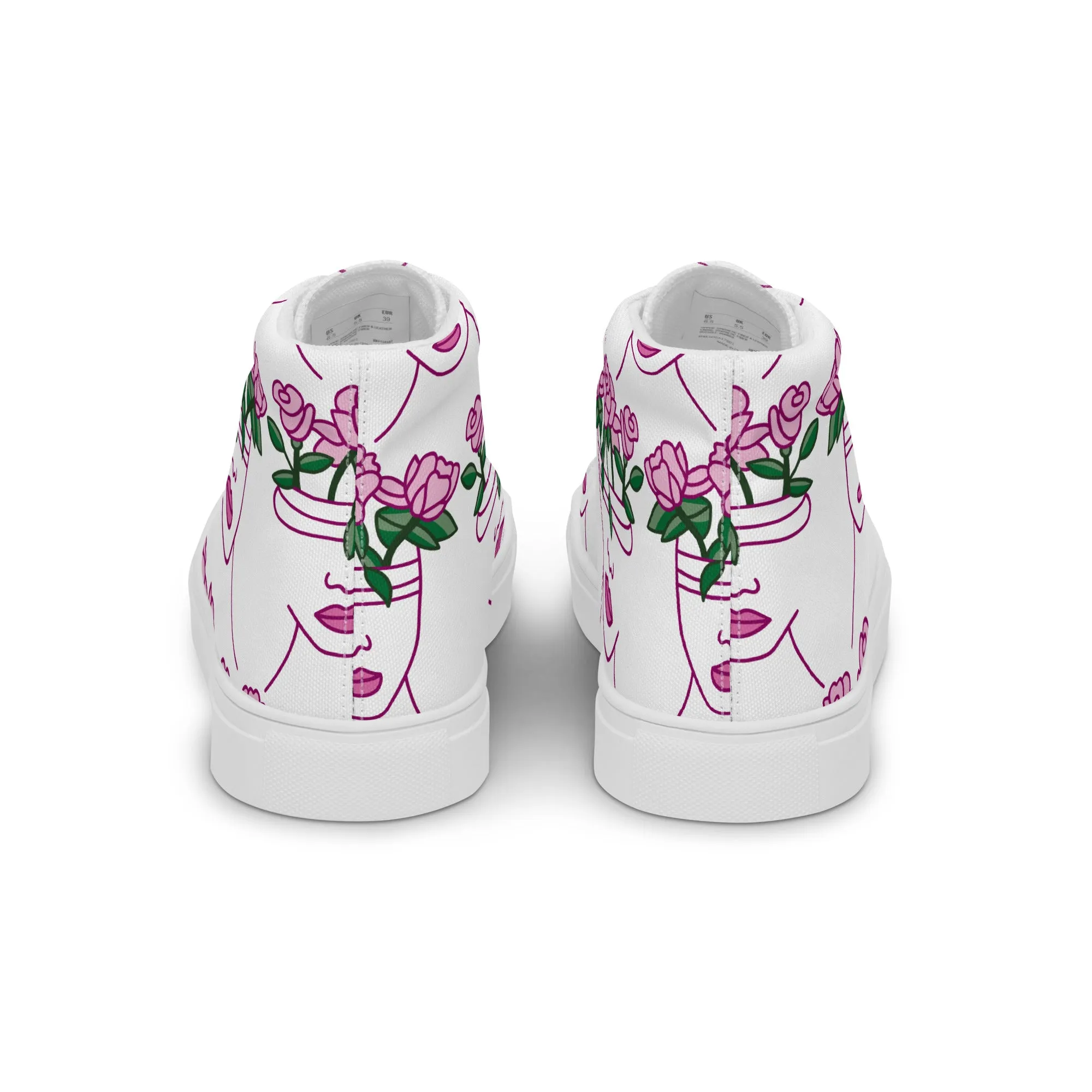 High Top Sneaker Women with Abstract Rose Pattern - Penelope