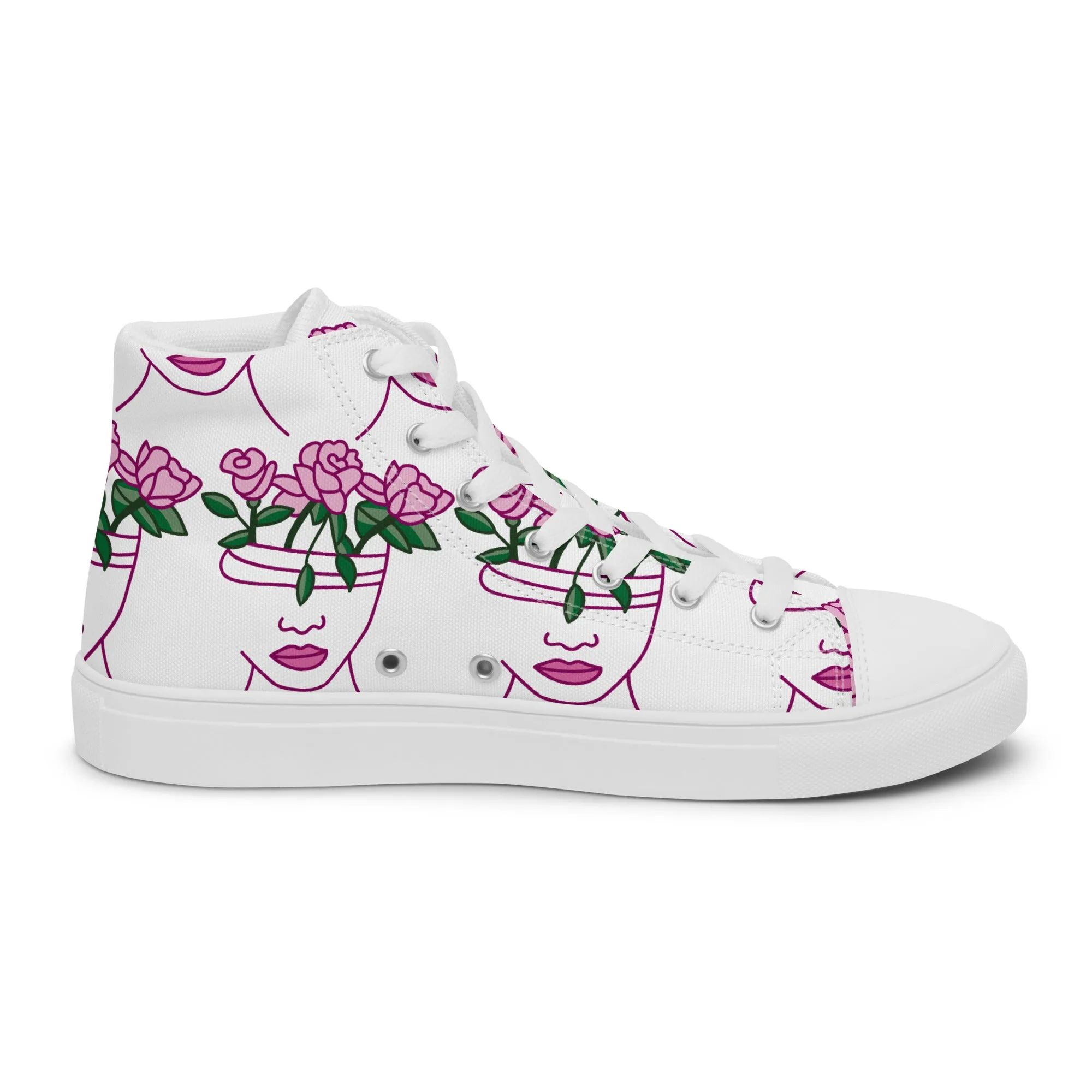 High Top Sneaker Women with Abstract Rose Pattern - Penelope