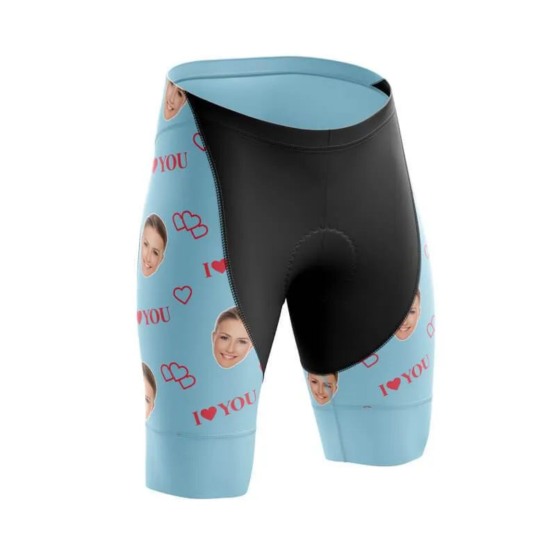 I love you Custom Face Shorts (blue)