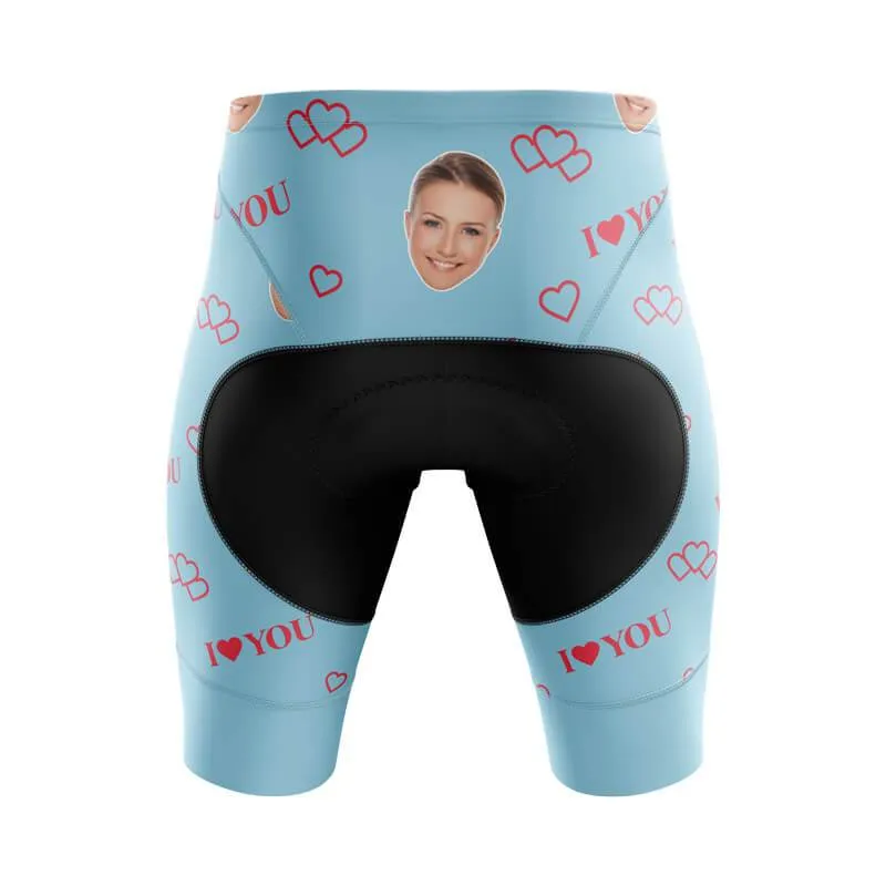 I love you Custom Face Shorts (blue)