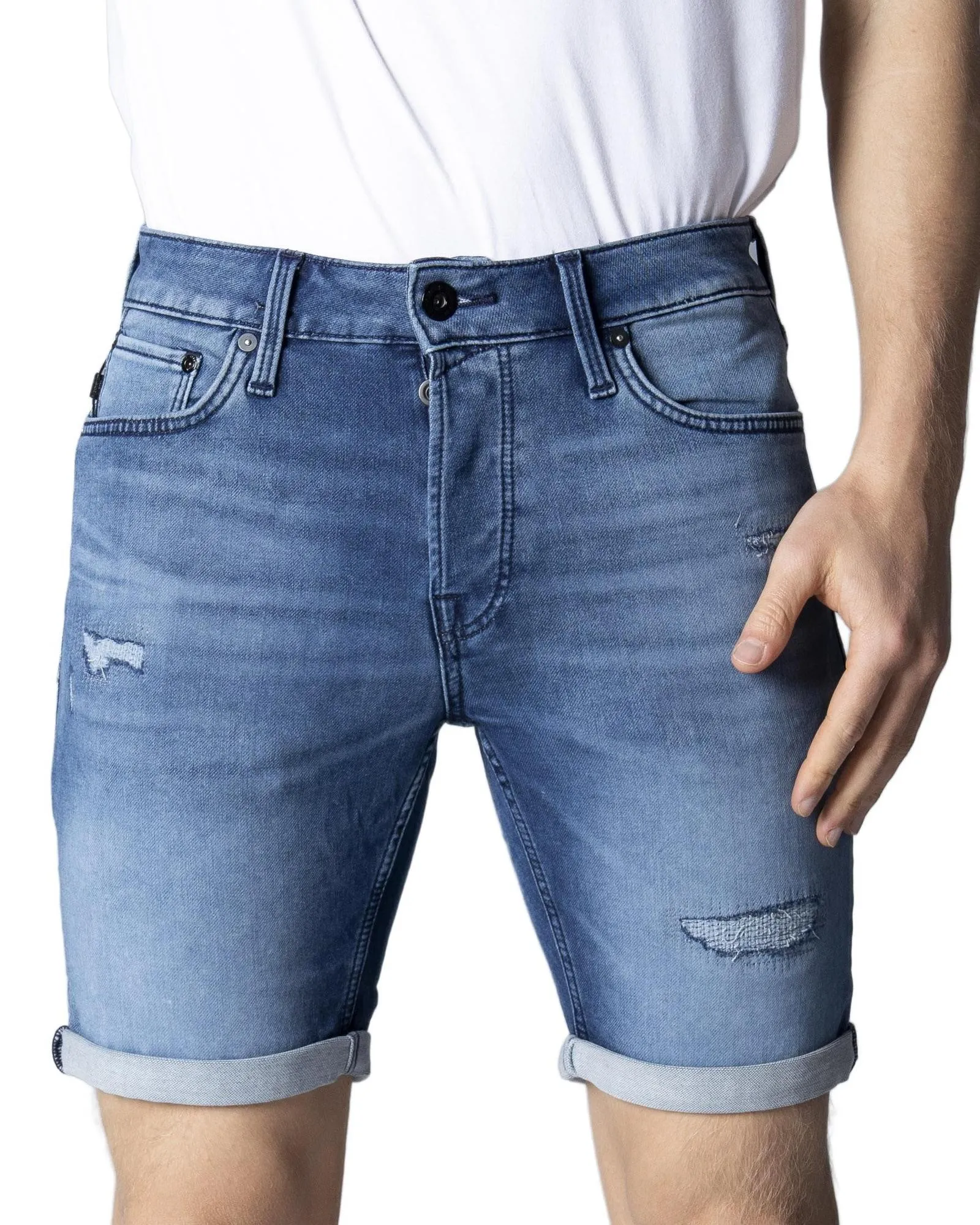 Jack & Jones Jnr Sonny 120 Ripped Denim Shorts for Men