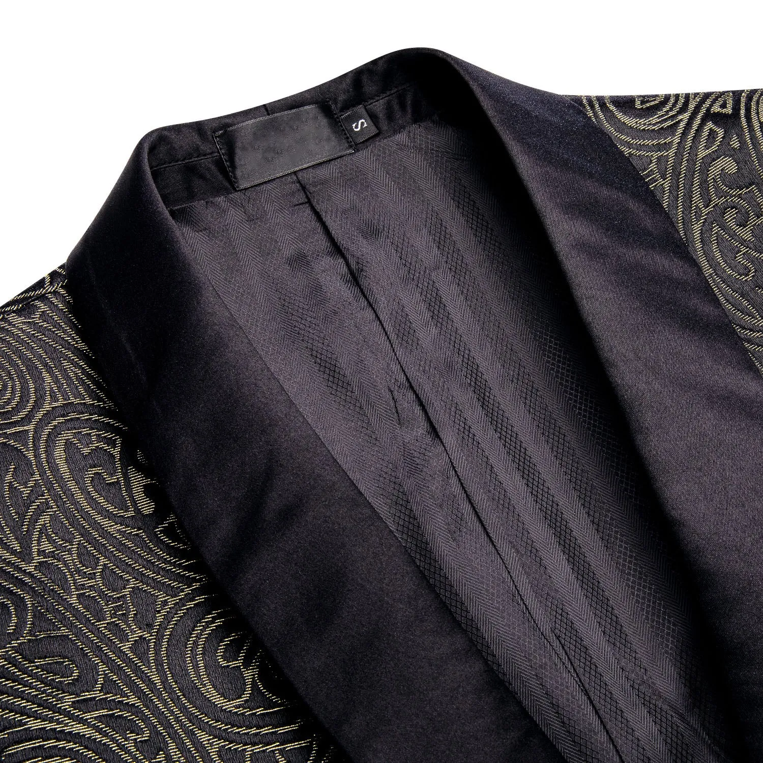 Luxury Black Champagne Paisley Men's Suit Set