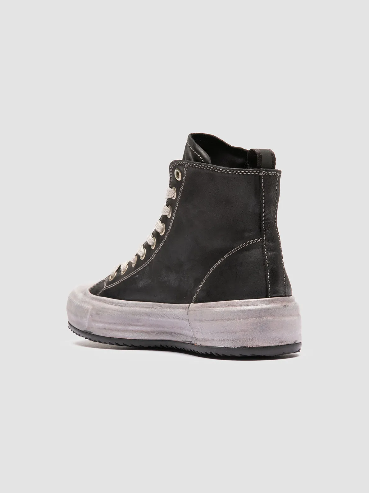 MES DD 102 - Black Leather High Top Sneakers