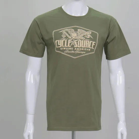 Official Cycle Source Magazine CSM1007 Men’s Eagle Military Green T-Shirt