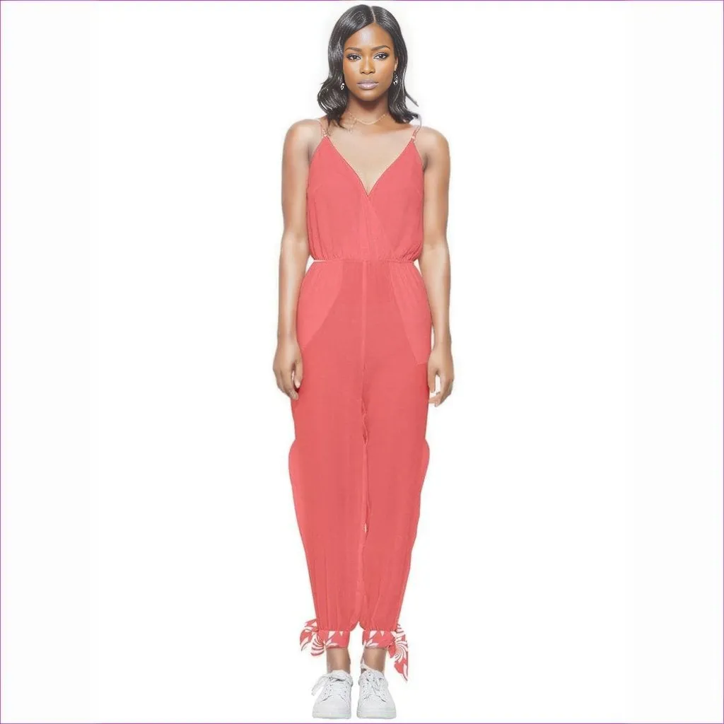 Pastel Candy Sleeveless Tie Ankle Jumpsuit