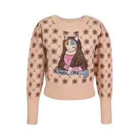 Pre Order:  Cat Mona Lisa Jacquard Embroidery Sweater