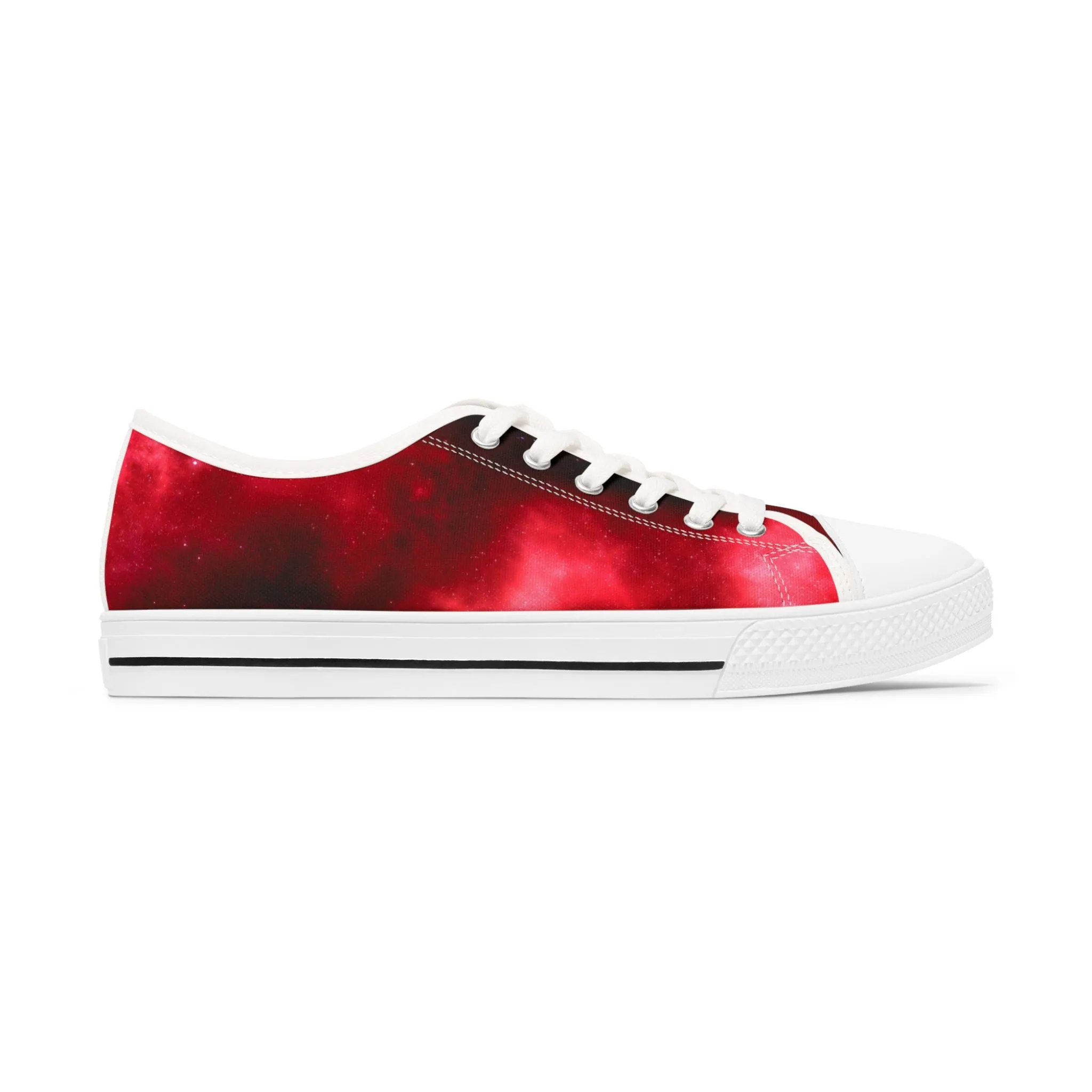 Red Galaxy Space Women's Sneakers, Galaxy Print Best Women's Low Top Canvas Sneakers (US Size: 5.5-12)