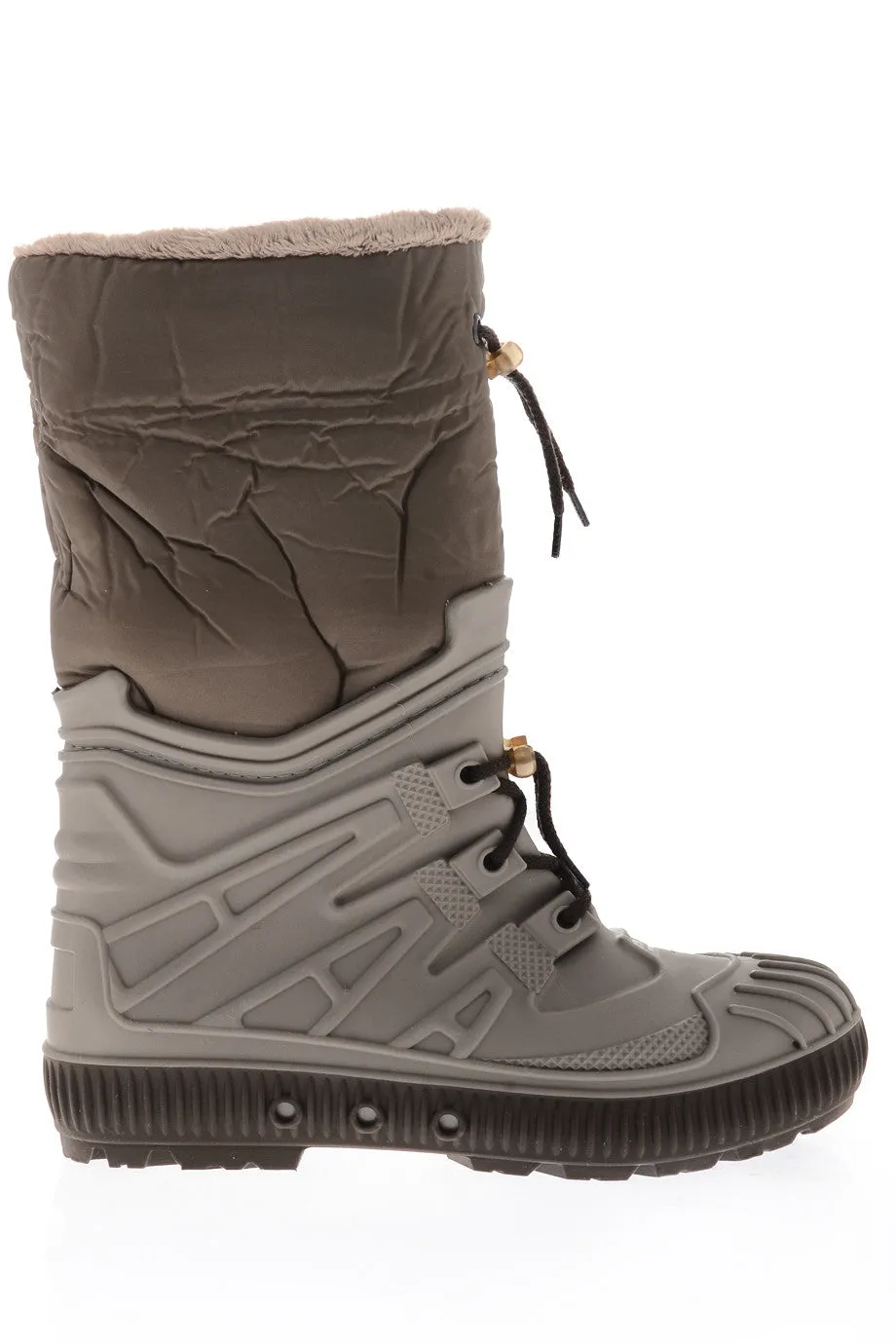 SIBEIRA Taupe Fur Rubber Snow Boots