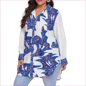 Skewed Women's Button-Up Shirt Voluptuous ( ) Plus Size