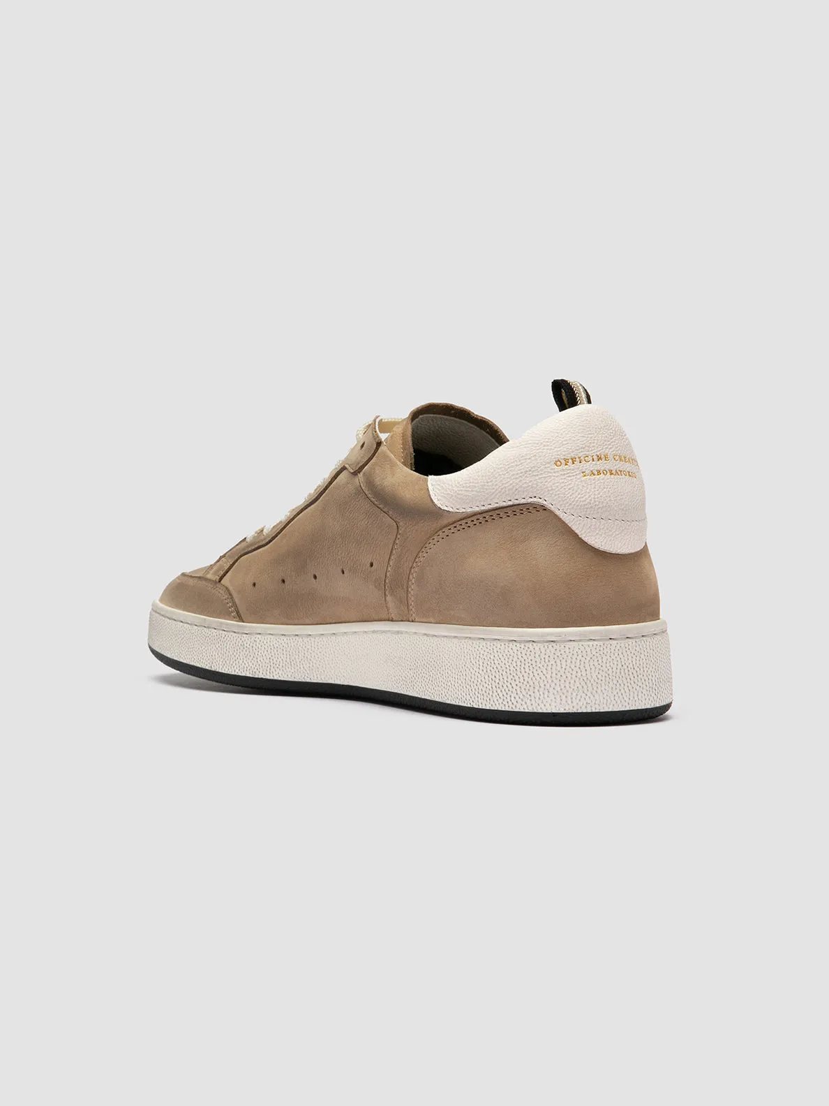 THE ANSWER 002 - Beige Leather and Suede Low Top Sneakers