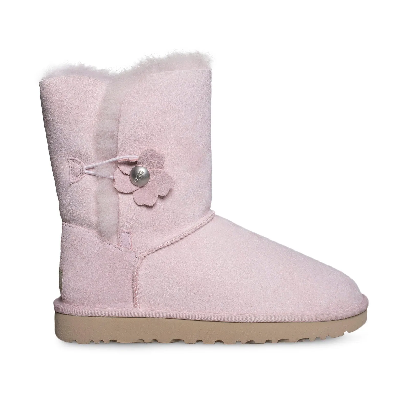 UGG Bailey Button Poppy Seashell Pink Boots - Women's