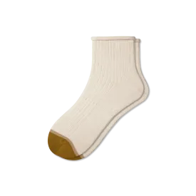 Women’s Roll-Top Ribbed Quarter Socks